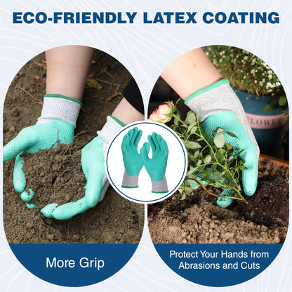 WORKPRO Aluminum Garden Tool Set, 4PCS Heavy Duty Hand Garden Tools with Box Include Trowel, Rake, Pruner, Garden Gloves, Floral and Insect Printing, Garden Gifts