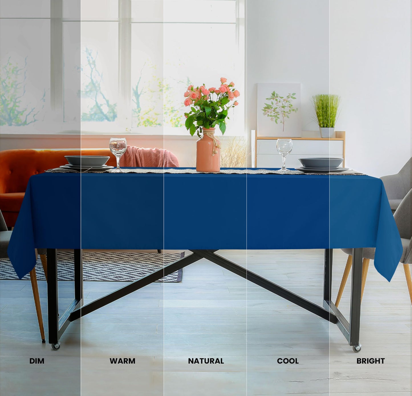 Utopia Kitchen 2 Pack 6 Foot Rectangle Table Cloth [60x102 Inches, Royal Blue] Stain and Wrinkle Resistant Tablecloth Washable Polyester Cover for Dining, Buffet Parties, Picnic and Weddings