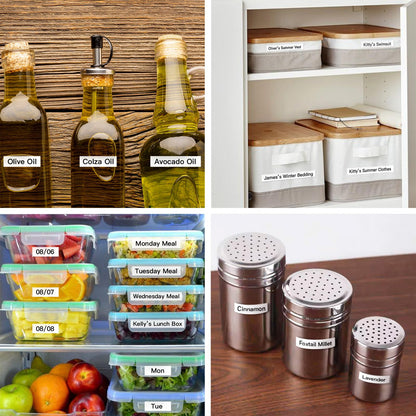 SUPVAN E10 Bluetooth Label Maker Machine with 3 Tapes, Continuous Waterproof Label, Versatile App with 35 Fonts and 1k+ Icons, Inkless Labeler for Home, Kitchen, School, Office Organization, Black