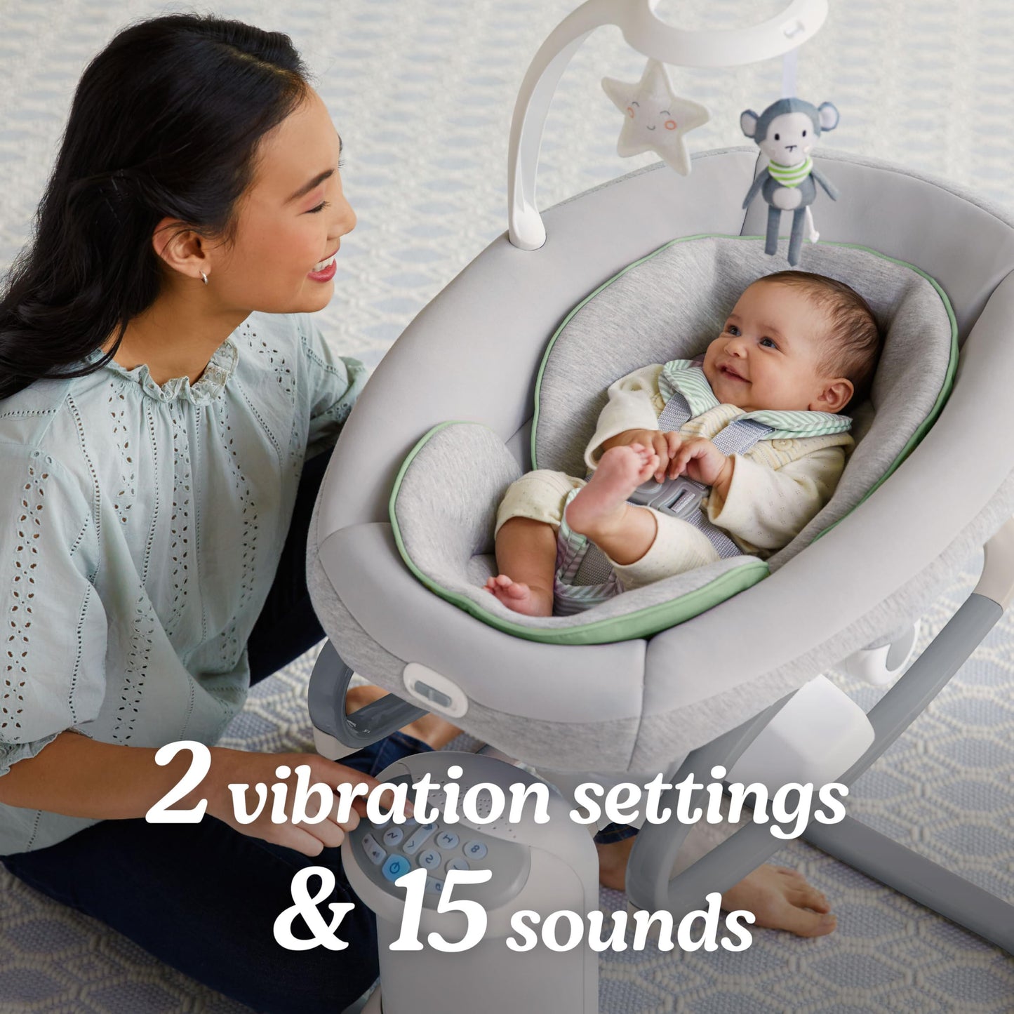 Graco Soothe My Way with Removable Rocker, Madden - Versatile Baby Swing & Portable Rocker