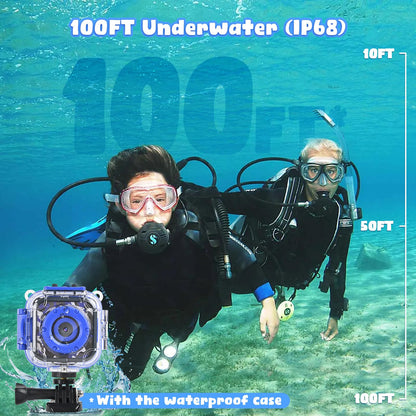 PROGRACE Kids Waterproof Camera for Boy Toys - Gifts for Boy Waterproof Digital Camera Underwater Video Camera for Kids Age 3-14 Year Old Birthday Presents with 32GB Card