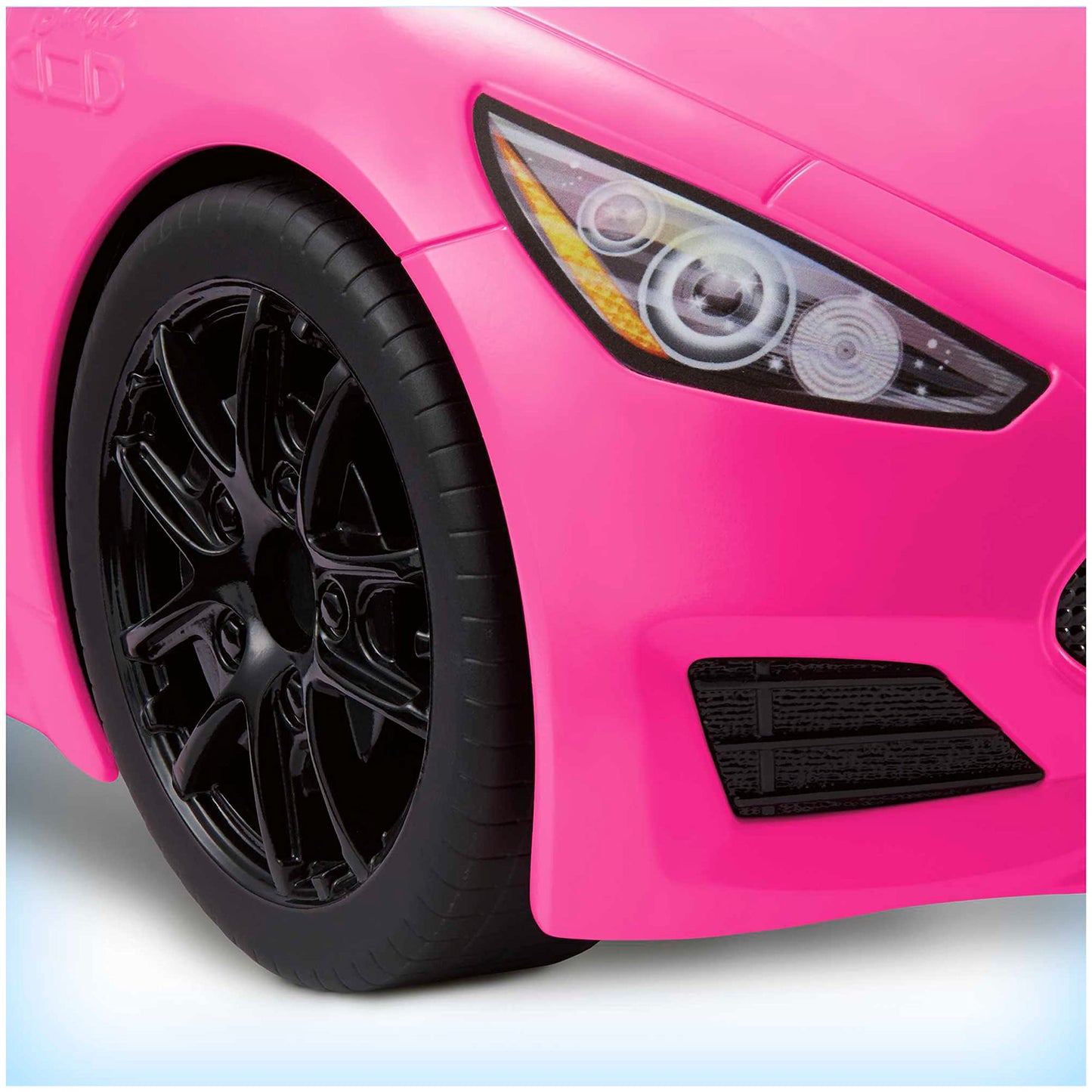 Barbie Toy Car, Bright Pink Doll-Sized Convertible with 2 Seats, Seatbelts & Rolling Wheels, Realistic Details