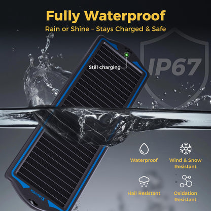 SUNAPEX 12V Solar Battery Charge: Waterproof Portable Solar Panel Kit - Battery Maintainer Trickle Charger - with Upgrade Built in Charge Controller for Car Boat RV Trailer Automotive Motorcycle