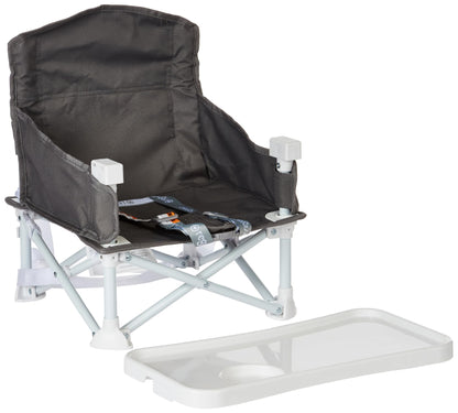 Regalo My Chair 2-in-1 Portable Travel Booster Seat & Activity Chair, Bonus Kit Includes, Oversized Removable Tray with Cup Holder, Gray