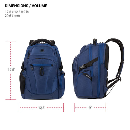 SwissGear Endure ScanSmart Laptop Backpack, Navy Ballistic, 17.75-Inch