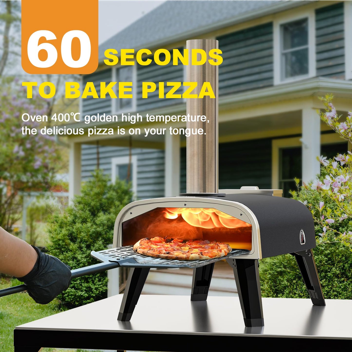 aidpiza Pizza Oven Outdoor 12" Wood Fired Pizza Ovens Pellet Pizza Stove for outside, Portable Stainless Steel Pizza Oven for Backyard Pizza Oven