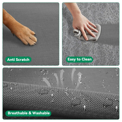 Elevated Dog Bed Raised Outdoor Dog Cot for Medium Dogs, Installation Requires No Tools, Frame with Washable Cooling Breathable Mesh Anti-Slip Feet, Indoor Pet Bed, Grey, 35.4 Inches