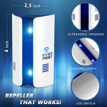 Ultrasonic Pest Control Repeller Plug in - Electronic Insect Defender - Roach Bed Bug Mouse Rodent Mosquito Killer - Indoor Reject Repellent -for Cockroach Ants Mice Fly Rat Bedbug Spider Squirrel