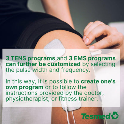 TESMED Fit 5.4: TENS Unit, EMS Muscle Stimulator & Muscle Massager (3-in-1), 22 Programs, 6 Customizable, Ideal for Pain Relief and Muscle Stimulation, 4 Electrodes
