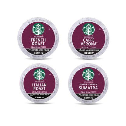 Starbucks K-Cup Coffee Pods, Dark Roast Coffee Variety Pack for Keurig Brewers, 100% Arabica, 1 Box (96 Pods)