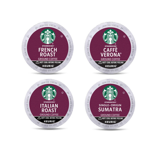 Starbucks K-Cup Coffee Pods, Dark Roast Coffee Variety Pack for Keurig Brewers, 100% Arabica, 1 Box (96 Pods)