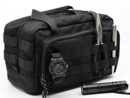 Coreflex Heavy Duty 12-Inch Multi-Purpose Tool Bag - Tactical, EDC, Range, Work Bag for Mechanics, Electricians, Carpenters, Builders, Plumbers - 12" X 7" X 7" (Black)