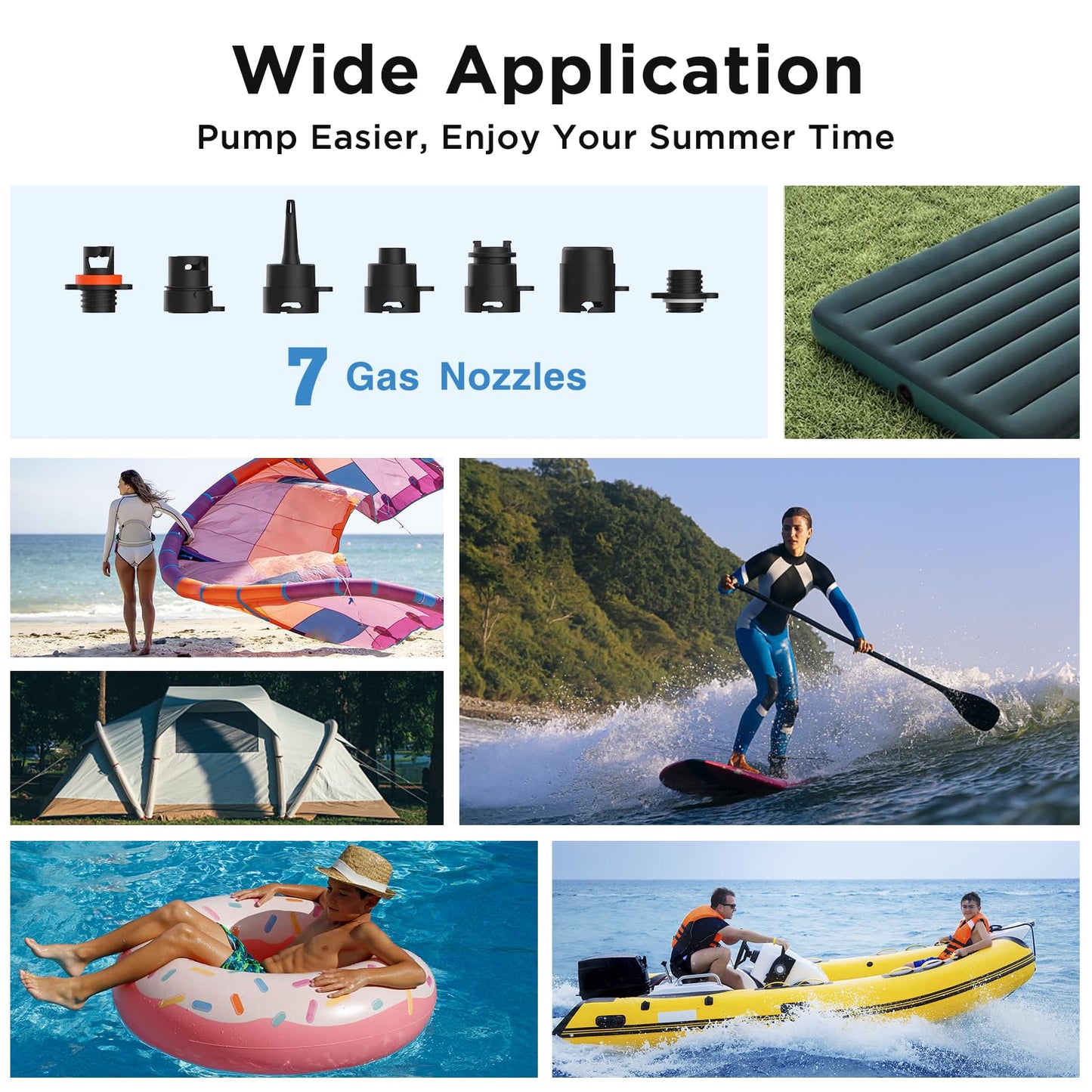 AIRBANK Paddle Board Pump Electric 20PSI The Puffer Pro, Portable SUP Pump, Dual-Stage Inflation & Auto-Off Air Pump for Stand up Paddle Boards, Kayak, Inflatables, Boats, Tent, Mattress, Kite Wings