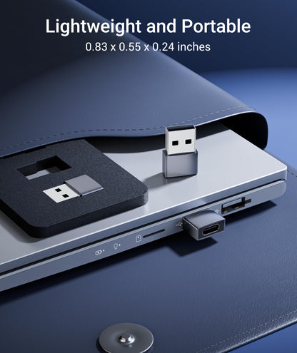 Syntech USB C Female to USB Male Adapter Pack of 3 [Travel Must Haves, Aluminum] USB C to USB Adapter, Type C Charger Cable Power Converter Compatible with iPhone 15 Apple Watch AirPods CarPlay, etc.