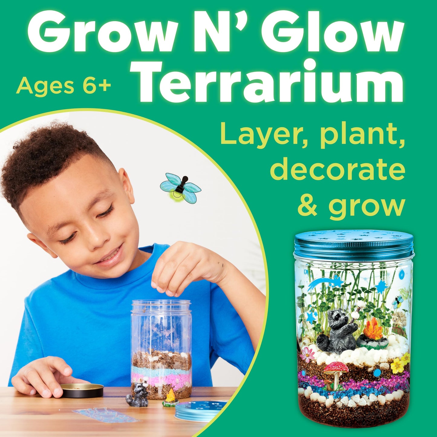 Creativity for Kids Grow 'N Glow Terrarium Kit - Educational Science Kits, Kids Gifts for Boys and Girls, Craft and STEM Projects (Ages 6+)