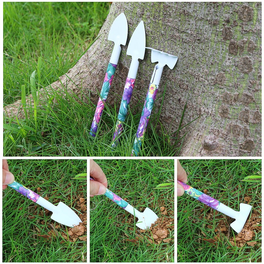 WISDOMLIFE Garden Tools Set, 11 Pieces Gardening Gifts with Purple Floral Print, Ergonomic Handle, Trowel, Rake, Shovels, Pruner, Shears, Sprayer, Gloves, Garden Hand Tools with Carrying Case