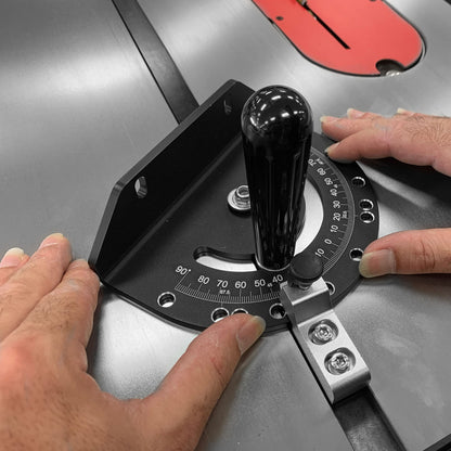 Fulton Precision Table Saw Miter Gauge With Positive Stops | Standard Slot - 3/4” x 3/8” | Steel Bar w/Adjustable Spring Loaded Plungers & Removable Retaining Disc | Woodworking Table Saw Accessories