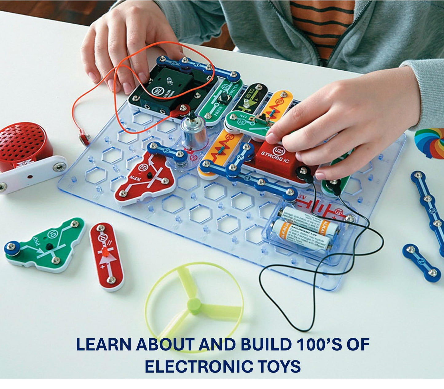 Snap Circuits Light Electronics Exploration Kit | Over 175 Exciting STEM Projects | Full Color Project Manual | 55+ Snap Circuits Parts | STEM Educational Toys for Kids 8+