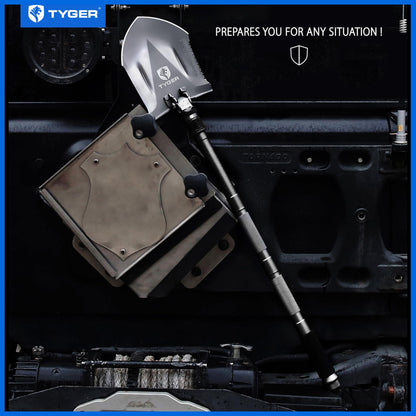 Tyger Auto Folding Shovel TG-SV8U3217 Military Heavy Duty Survival Shovel 16-in-1 Multitool Compact Camp Shovel with Bag for Camping, Hiking, Off-Roading, Outdoor, Tactical, Emergency