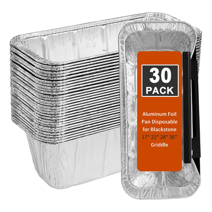 Whaleme Grease Cup Liners for Blackstone Griddle 5017 - Blackstone Griddle Accessories， Disposable Grill Grease Tray, Aluminum Foil Drip Pan Grease Catcher Cup Liner for 17, 22, 28, 36 Inch (30 Pack)
