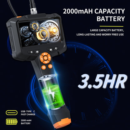 Endoscope Camera with Light, 1080P HD Borescope with 8 Adjustable Lights, 4.3" Endoscope with 16.4ft Semi-Rigid Snake Camera, IP67 Waterproof Borescopese for Sewer, Cool Gadgets & Tools for Men