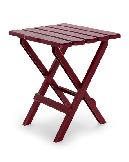 Camco 51694 Red Large Adirondack Portable Outdoor Folding Side Table, Perfect for The Beach, Camping, Picnics, Cookouts and More, Weatherproof and Rust Resistant