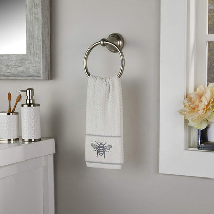 SKL Home Farmhouse Bee Hand Towel Set, White 16x25