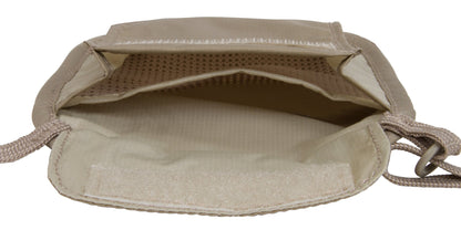 eagle creek RFID Blocker Neck Wallet - Durable and Lightweight Travel Passport and Valuables Organizer with Hook and Loop Closure and Adjustable Neck Strap, Tan