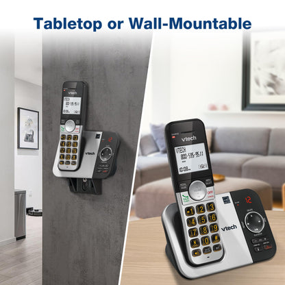 VTech VG232 Cordless Phone with Answering Machine - with Large Display Full-Duplex Speakerphone Caller ID/Call Waiting Last 10 Number Redial