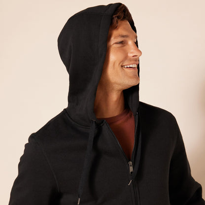 Amazon Essentials Men's Full-Zip Fleece Hoodie (Available in Big & Tall), Black, Small