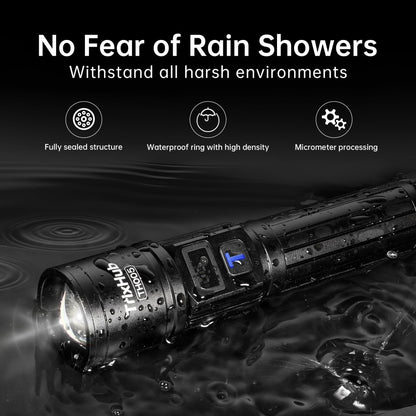 Rechargeable Flashlights 2 Pack, Super Bright High Lumens Flash Light, 5 Modes Zoomable Linternas with LCD Digital Display, Powerful Handheld LED Flashlights for Emergencies Camping