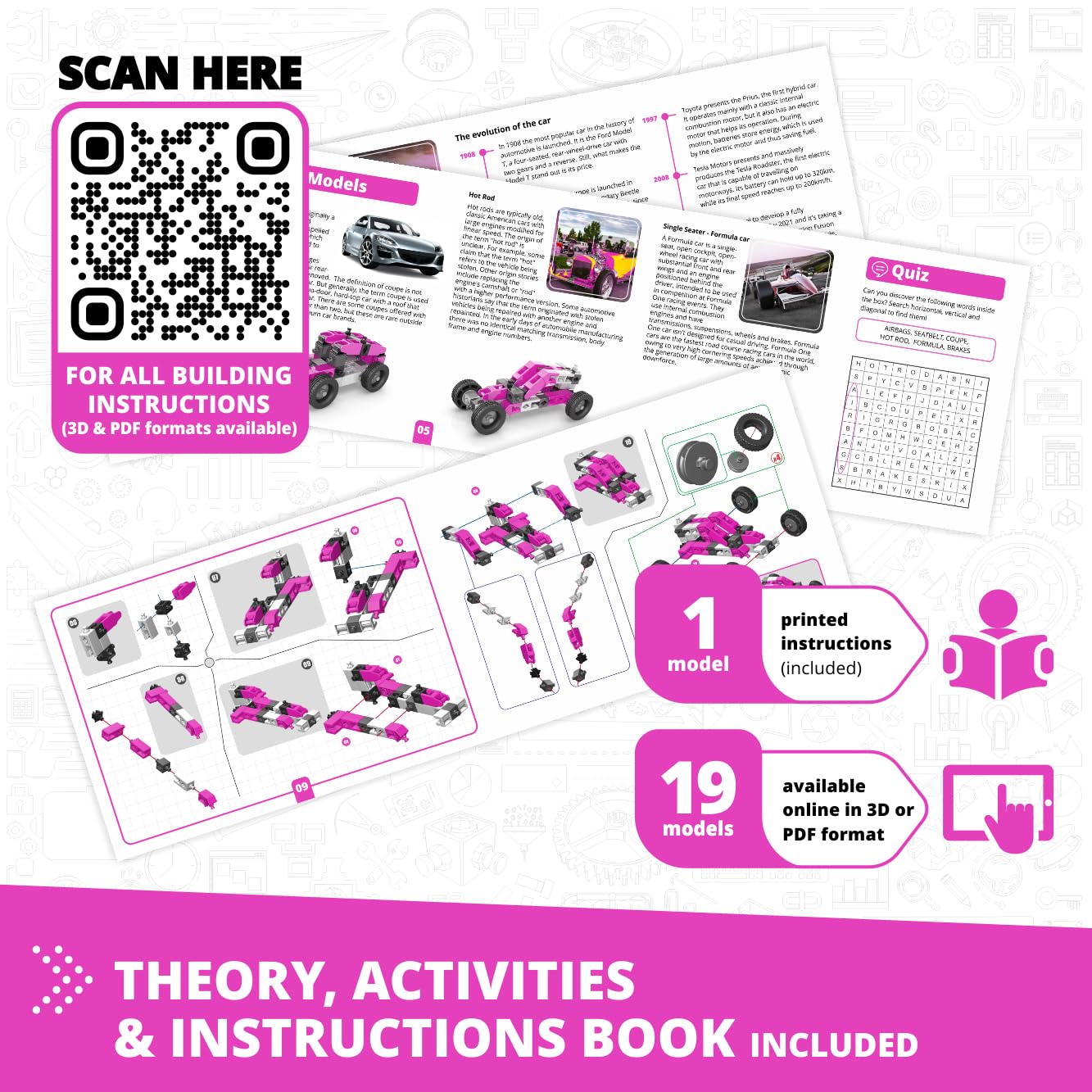 Engino Maker Girl, 20-Model Set, Engineering Kit for Girls 7+, STEM Building Toys, Educational Set, Engaging STEM Toys, Sparks Creativity, Gift for Girls