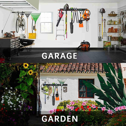 Waturis Tool Storage Rack, 48 Inch Heavy Duty Garage Wall Organzier, 13Pcs Adjustable Garden Tool Organizer for Garage Storage Organization Yard Shed Tool Organizer