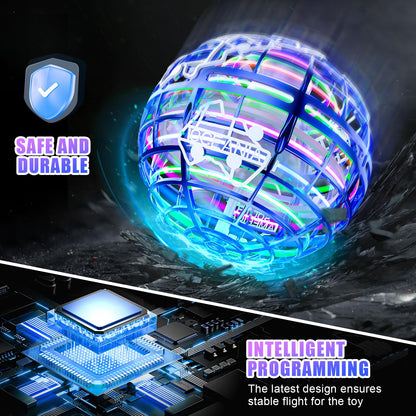 RIEYON Flying orb Ball 2025 Upgrade Hover Boomerang Ball 6 Lighting Effects Cool Toys for Kids Teen Adults Indoor Outdoor Flying Ball Toy