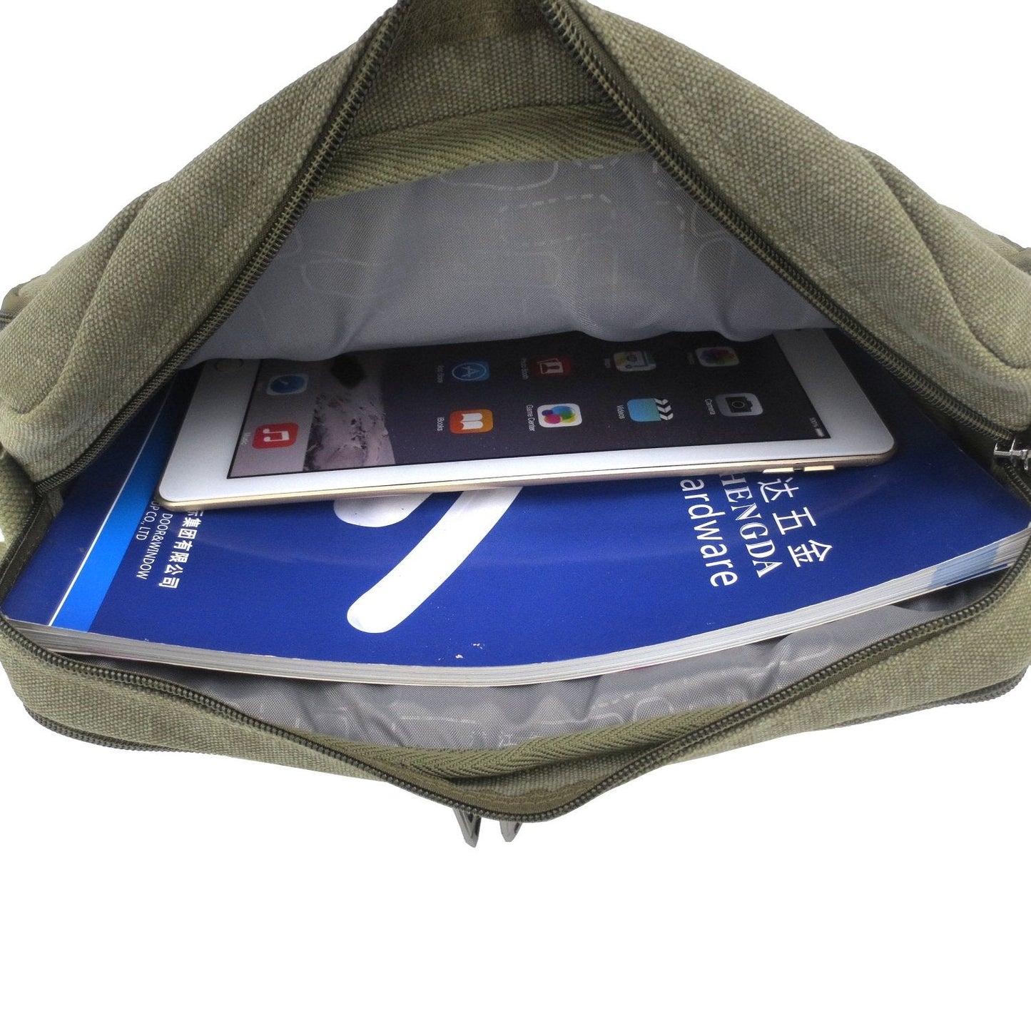 Travel Purse Messenger Bag for Men Womens Canvas Shoulder Bag Handbags Multifunctional Crossbody Bag for Working Travel Change Packet Green