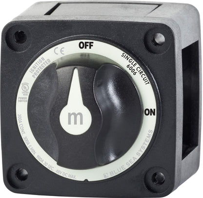 Blue Sea Systems m-Series Mini On-Off Battery Switch with Knob, Black