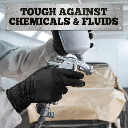 TitanFlex Heavy-Duty Black Disposable Nitrile Gloves, Box of 100, 6-mil, Fully Textured, Powder-Free, Latex-Free, Non-Sterile