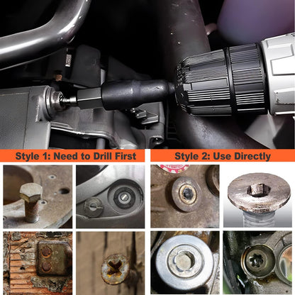 XEWEA 25Pcs Screw Extractor Set Hex Head Multi-Spline Easy Out Bolt Extractor Tool, Chrome Molybdenum Alloy Steel Heavy Duty EZ Out Rounded Screw Remover, Father's Day gift