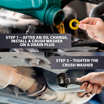 15 Pcs Oil Drain Plug Rubber Coated Stainless Steel Gasket - 9mm Replacement for Mercury-Mercruiser Gear Case Drain Plug OEM 26-830749 Fits for 1984-2012 by AUTOMAJOR