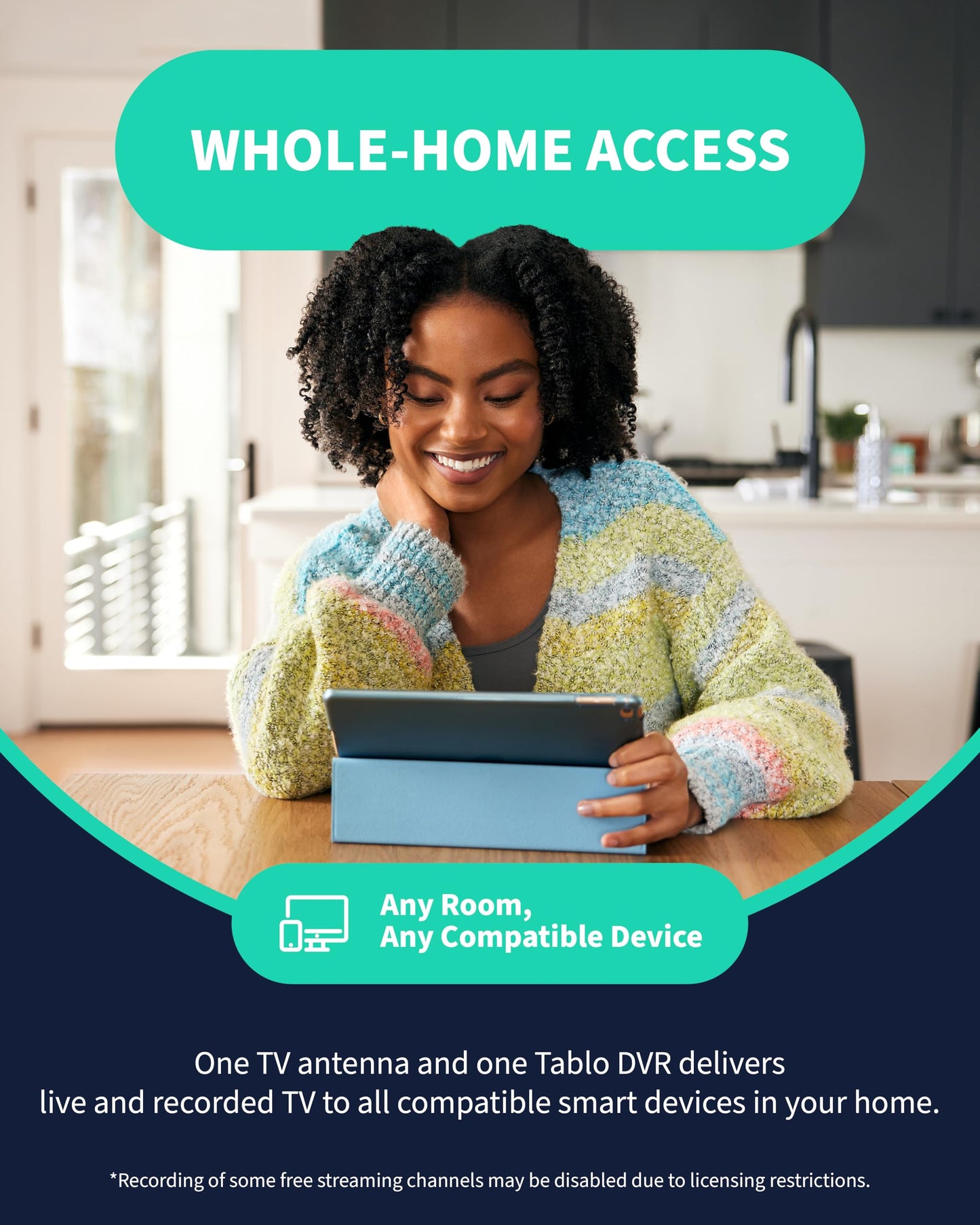 Tablo TV 4th Gen 2-Tuner Over-The-Air (OTA) DVR - Watch, Pause & Record Live TV, News, Sports & Movies Throughout Your Home Over Wi-Fi - Pairs w/Any TV Antenna - 50+ Hrs Recording - No Subscriptions