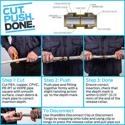 SharkBite 3/4 Inch Copper Crimp Rings, Pack of 25, PEX Pipe, PE-RT, 23103CP25