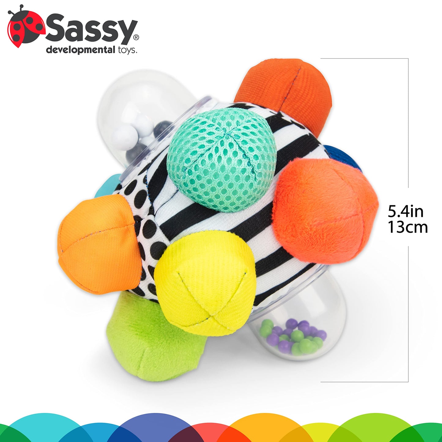 Sassy Developmental Bumpy Ball, Easy to Grasp Bumps Help Develop Motor Skills, Ages 6+ Months