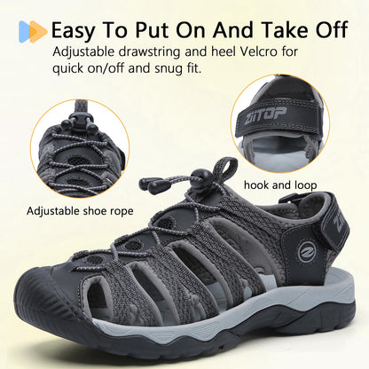 ziitop Outdoor Hiking Sandals for Women Closed Toe Athletic Sport Women's Sandals Summer Lightweight Trail Walking Water Shoes