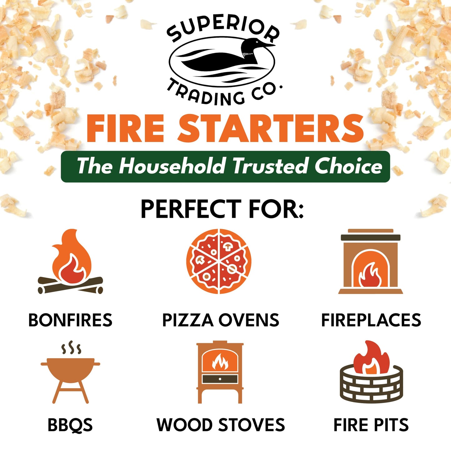 Superior Trading Fire Starter Pods in Resealable Packs - Fire Starters for Campfires, BBQ, Grill, Pit, Wood Stove & Charcoal Starter, 15-20-Min Burn, 30 Extra Large Pods, USA Made, Brown, 3.2 Lbs
