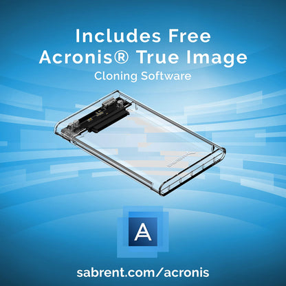 SABRENT 2.5 Inch SATA to USB 3.0 Tool Free Clear External Hard Drive Enclosure [Optimized for SSD, Supports UASP SATA III] (EC-OCUB)