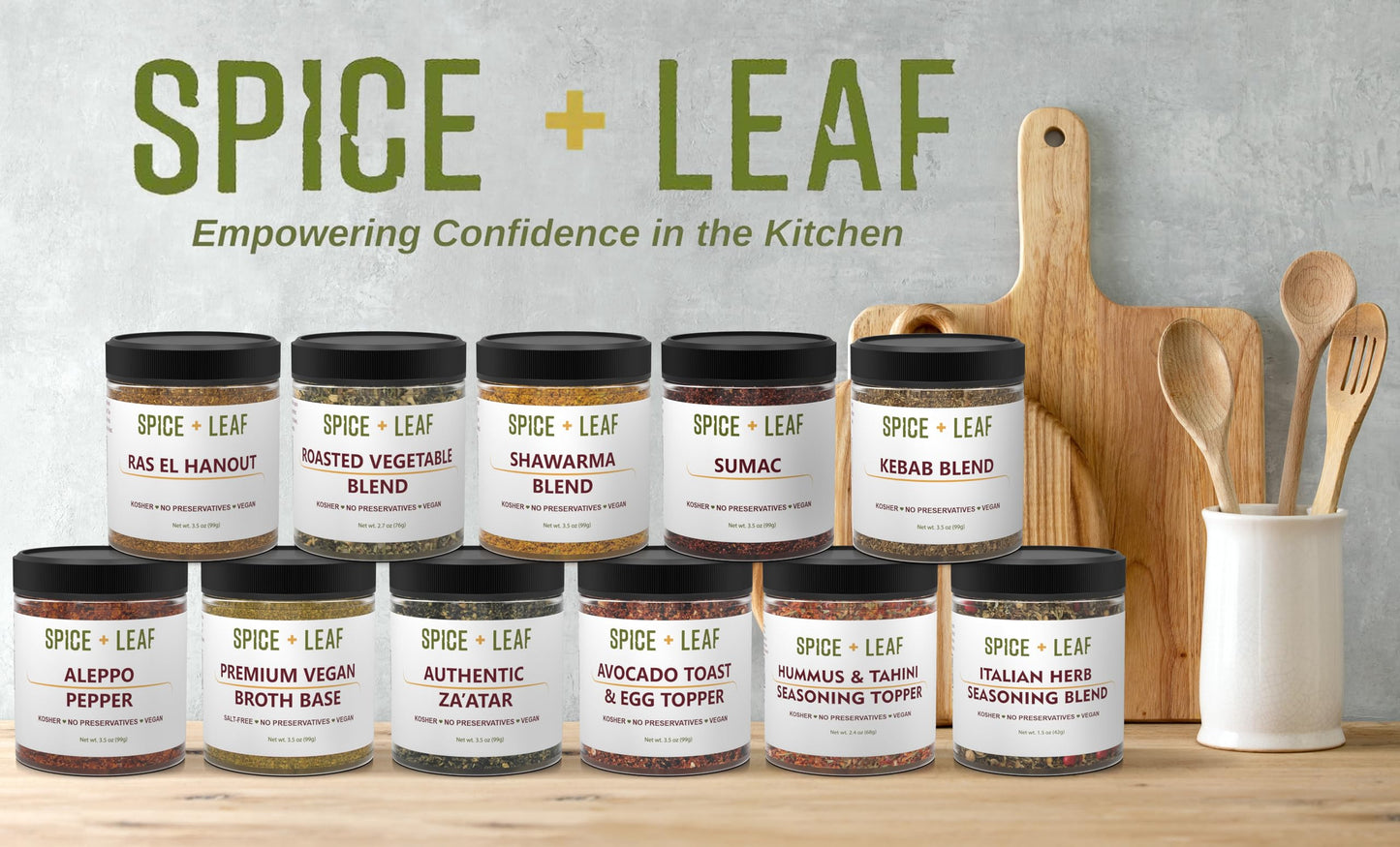 Premium Shawarma Spice Seasoning by Spice + Leaf, 3.5 Oz - Kosher, Vegan Preservative Free Spice Blend for Middle Eastern Flavor. Vegetarian, Dairy Free and Salt Free