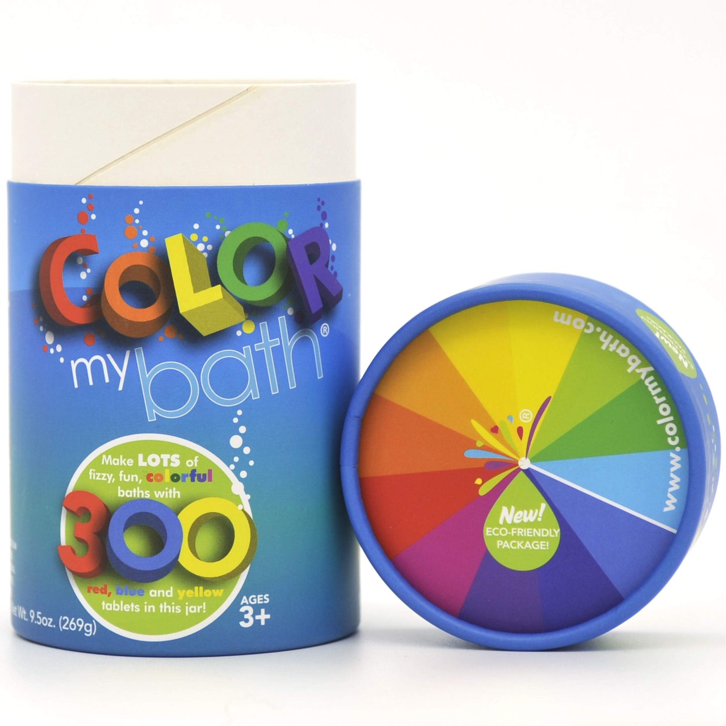 Color My Bath – Bath Color Tablets for Kids, 300 Count Jar – Color Changing, Non-Toxic, Non-Staining, Fragrance-Free – Mix Your Own Rainbow and Make Bathtime Fun & Educational - Made in USA (1-Pack)