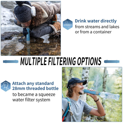 Yuclet 4 Pack Water Filter Straw, Portable Personal Water Filtration System, Water Purifier Survival, Emergency Preparedness for Camping Hiking Drinking Travel Hunting and Family Outing