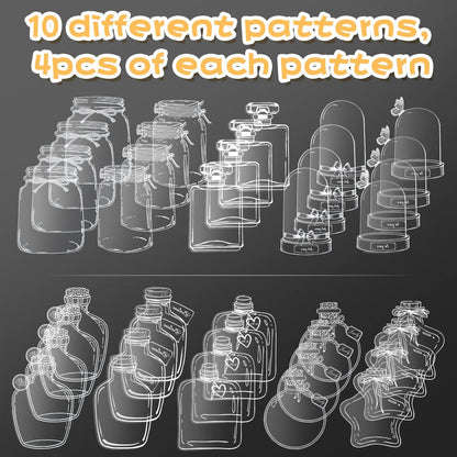 Transparent Dried Flower Bookmarks, Kaluofan 40Pcs Dried Flower Bookmark Kit, Handmade Dried Flower Bookmarks, Handmade DIY Transparent Bookmark Beautiful Flower Page