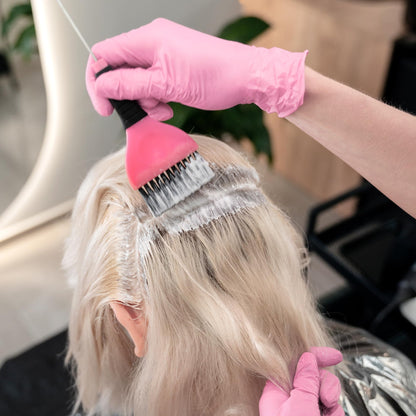 SwiftGrip Nitrile Exam Gloves, 4 Mil, Medium, Cherry Blossom, Food Safe Gloves Disposable Latex Free, Powder Free for Cleaning Supplies, Esthetician, Hair Dye, Tattoo Supplies (Box of 100)